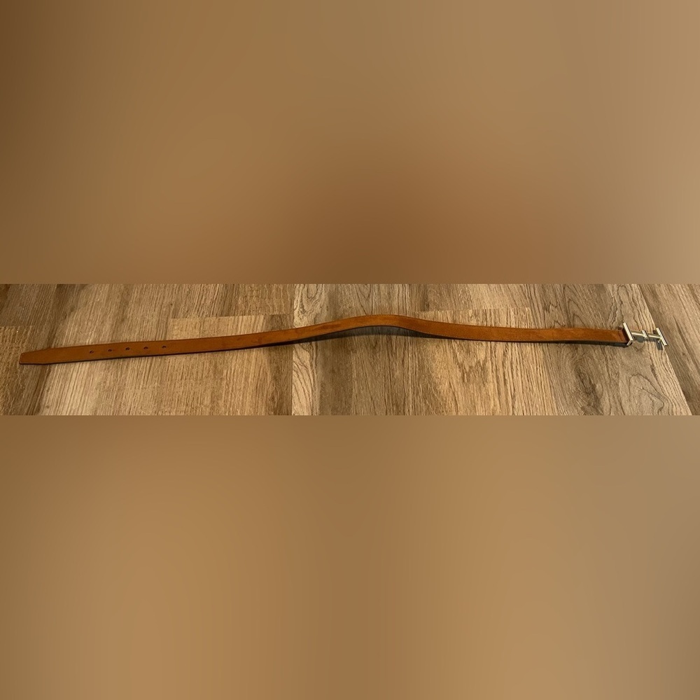 Women's H&M Classic Brown Suede Belt With Gold Colored Clasp Size Extra Small